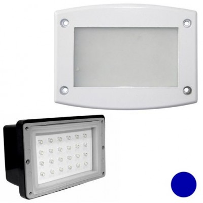 Φωτιστικό Χωνευτό Ορθογώνιο LED 1.4W 230V Μπλέ φως Αλουμινίου Λευκό 9674 IP54